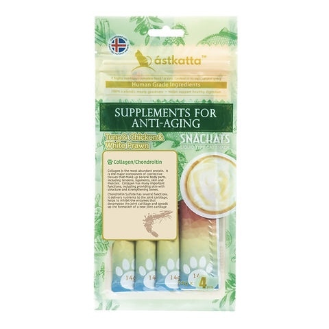 Astkatta 營養肉泥【增強活力】白鰹吞拿魚+走地雞+白蝦 (14g x 4)