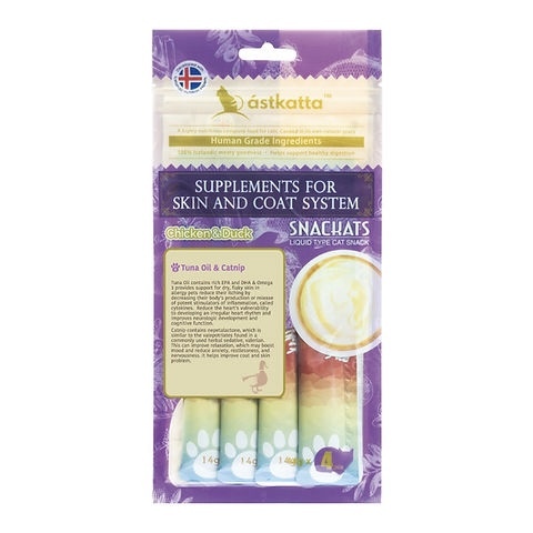 Astkatta 營養肉泥【護膚美毛】新鮮走地雞+野生鴨肉 (14g x 4)