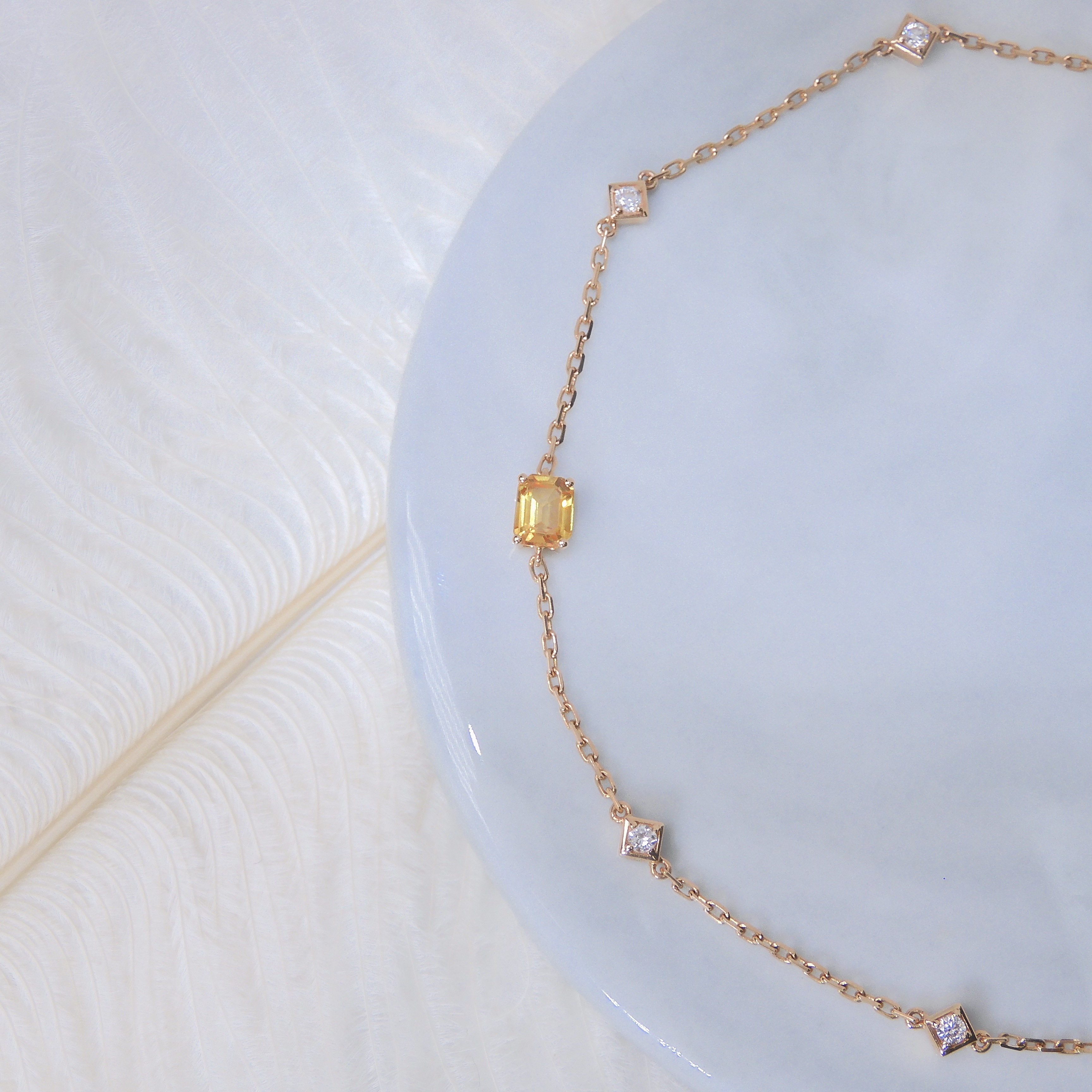 18K金 0.56ct 橙色藍寶石手鏈