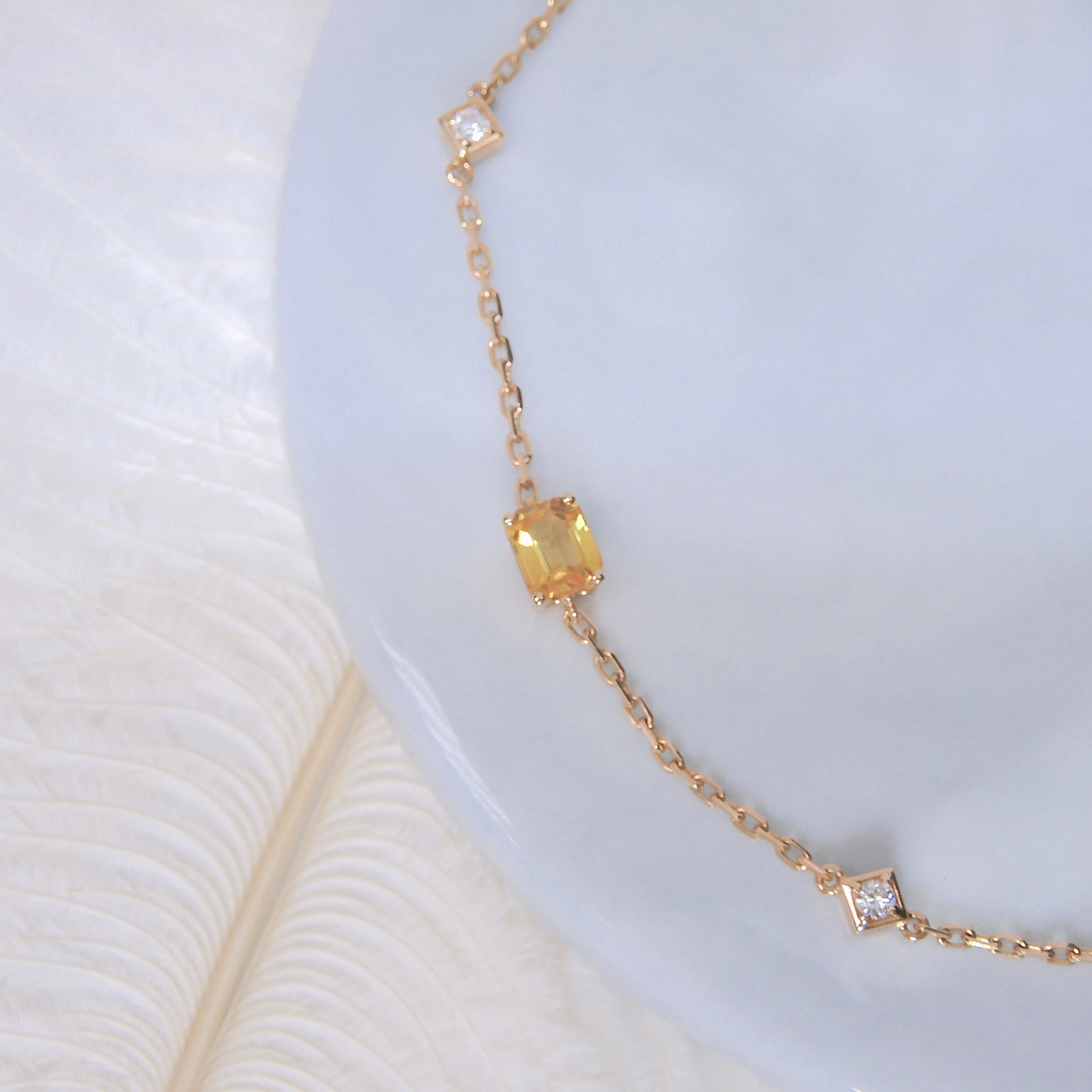 18K金 0.56ct 橙色藍寶石手鏈