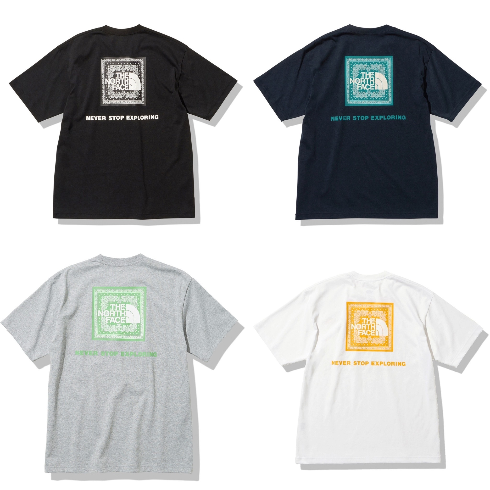 NT32349 日本THE NORTH FACE BANDANA SQUARE LOGO TEE