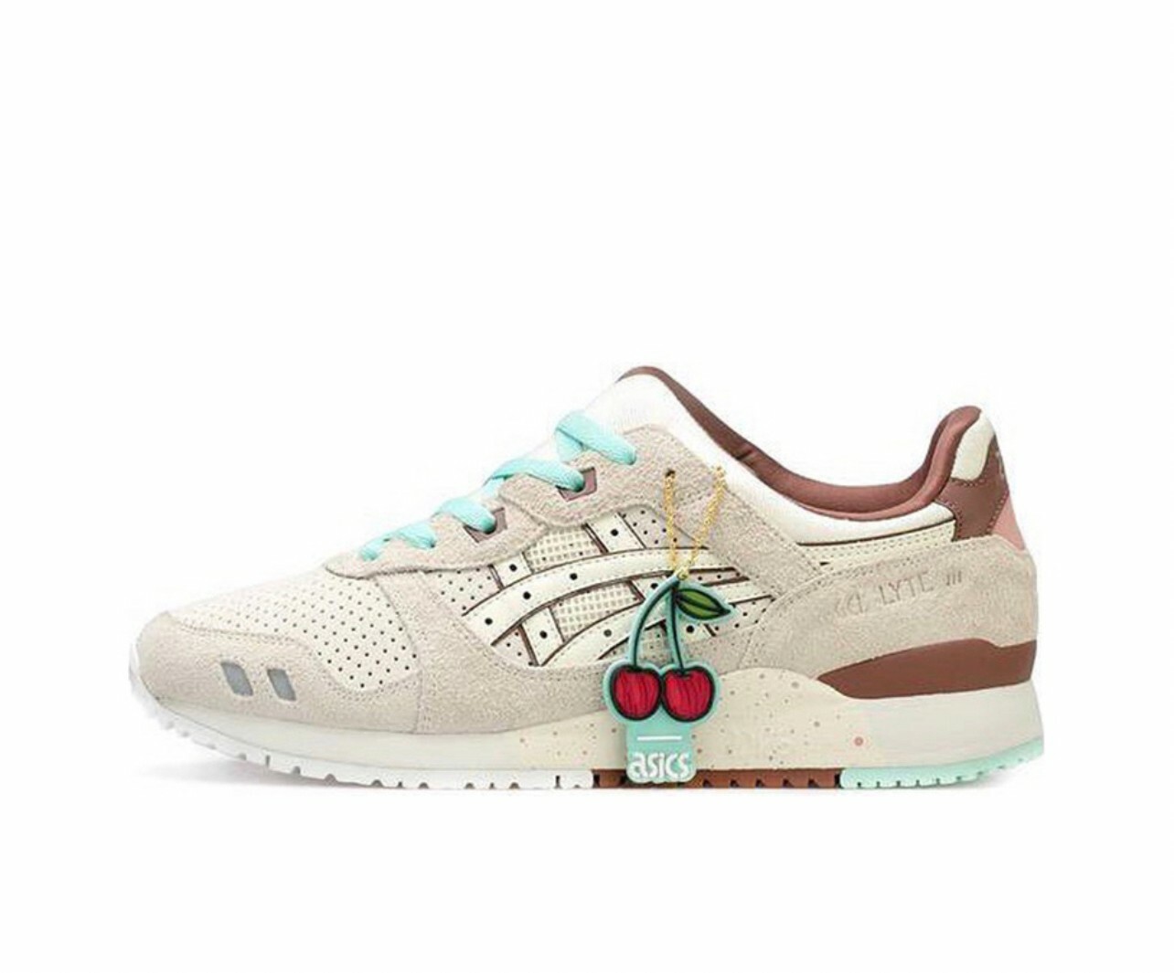 代購 Asics "Nice Cream" 聯名櫻桃 冰淇淋 透氣跑步鞋 淺卡其 FEB-
