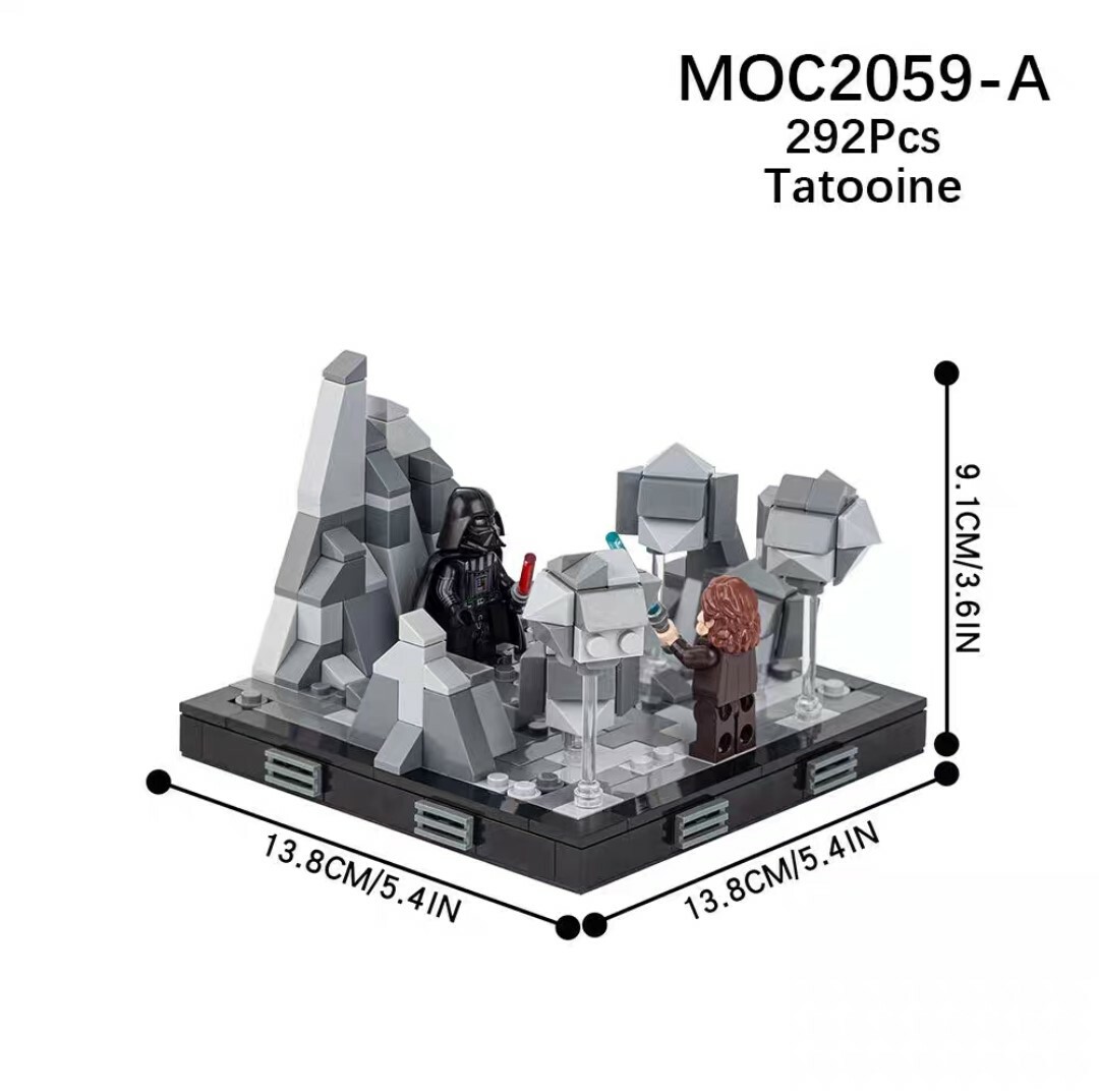 MOC Obi Wan Kenobi Darth Vader Tatooine Star Wars Buildings Set Fit Lego NO BOX MOC2059A