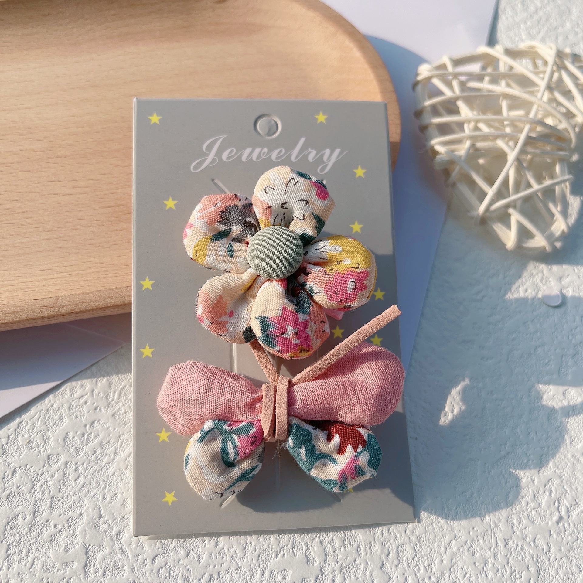 A182PK_SS23_C粉紅色花花蝴蝶結髮夾(pre-order)