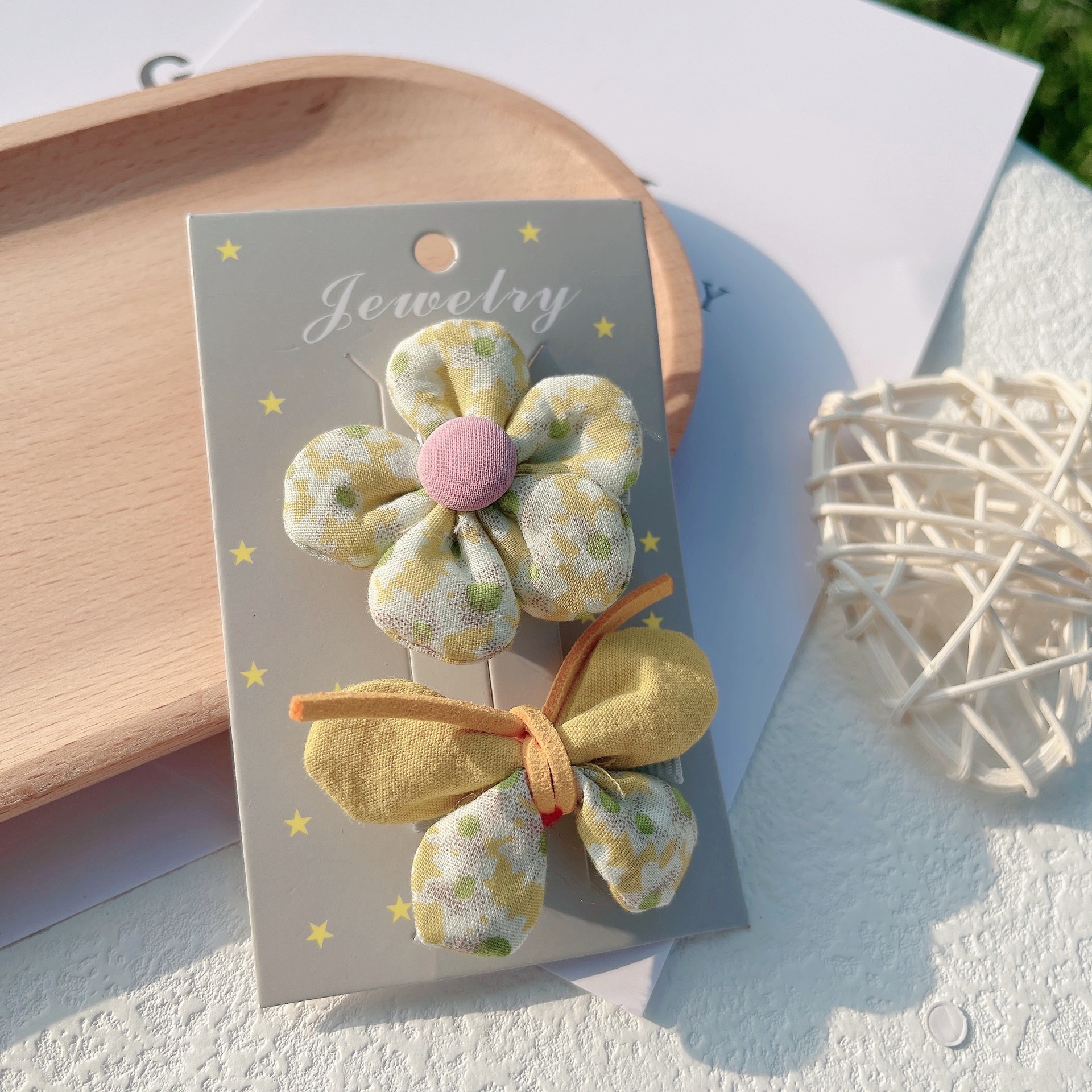 A181YW_SS23_C黃色花花蝴蝶結髮夾(pre-order)