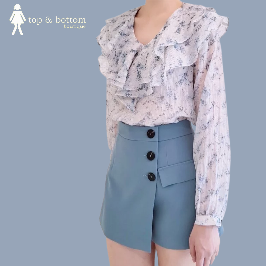 HIGH WAIST BUTTON SKORT