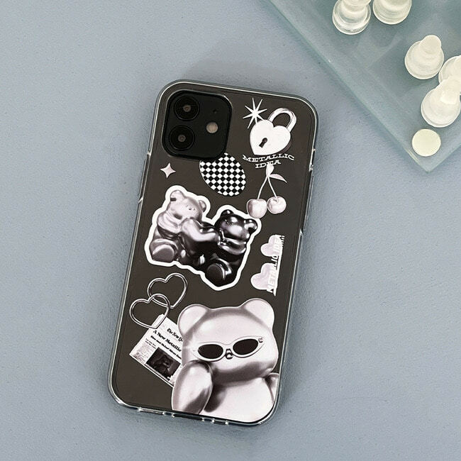 THE NINE MALL -스티커 실버 구미 透明軟殼