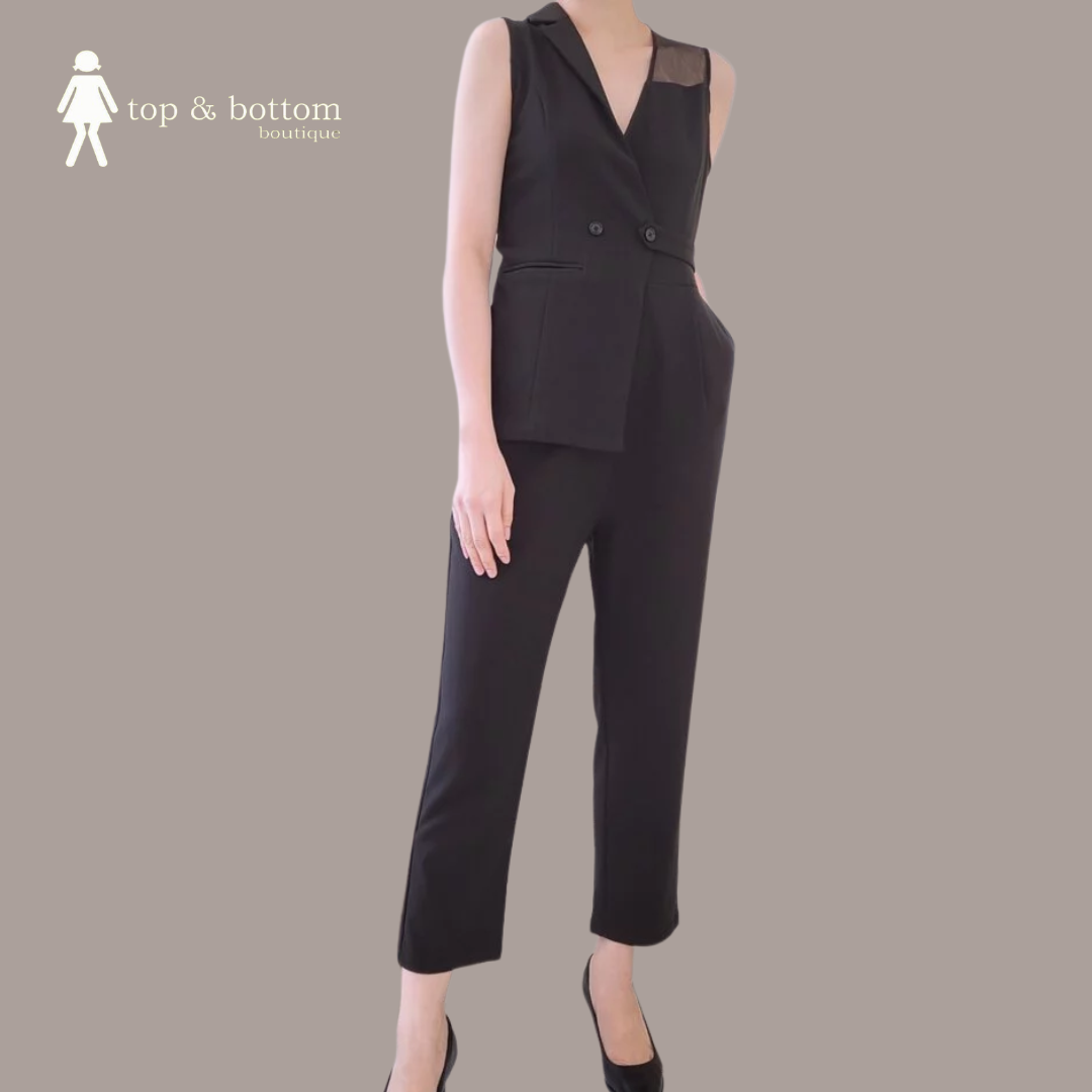 VEST DESIGN LONG JUMPSUIT