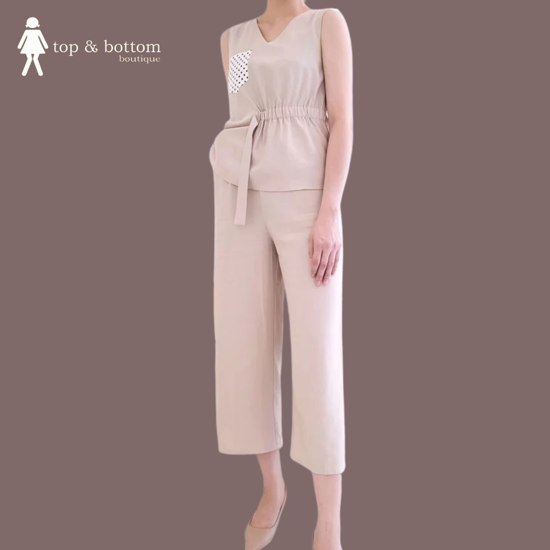 POLKA DOT POCKET LONG JUMPSUIT