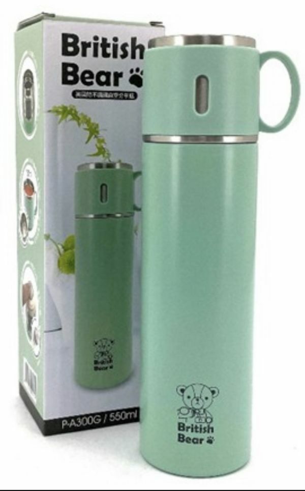 士林總會｜英國熊不鏽鋼真空分享瓶550ml-藍 /綠