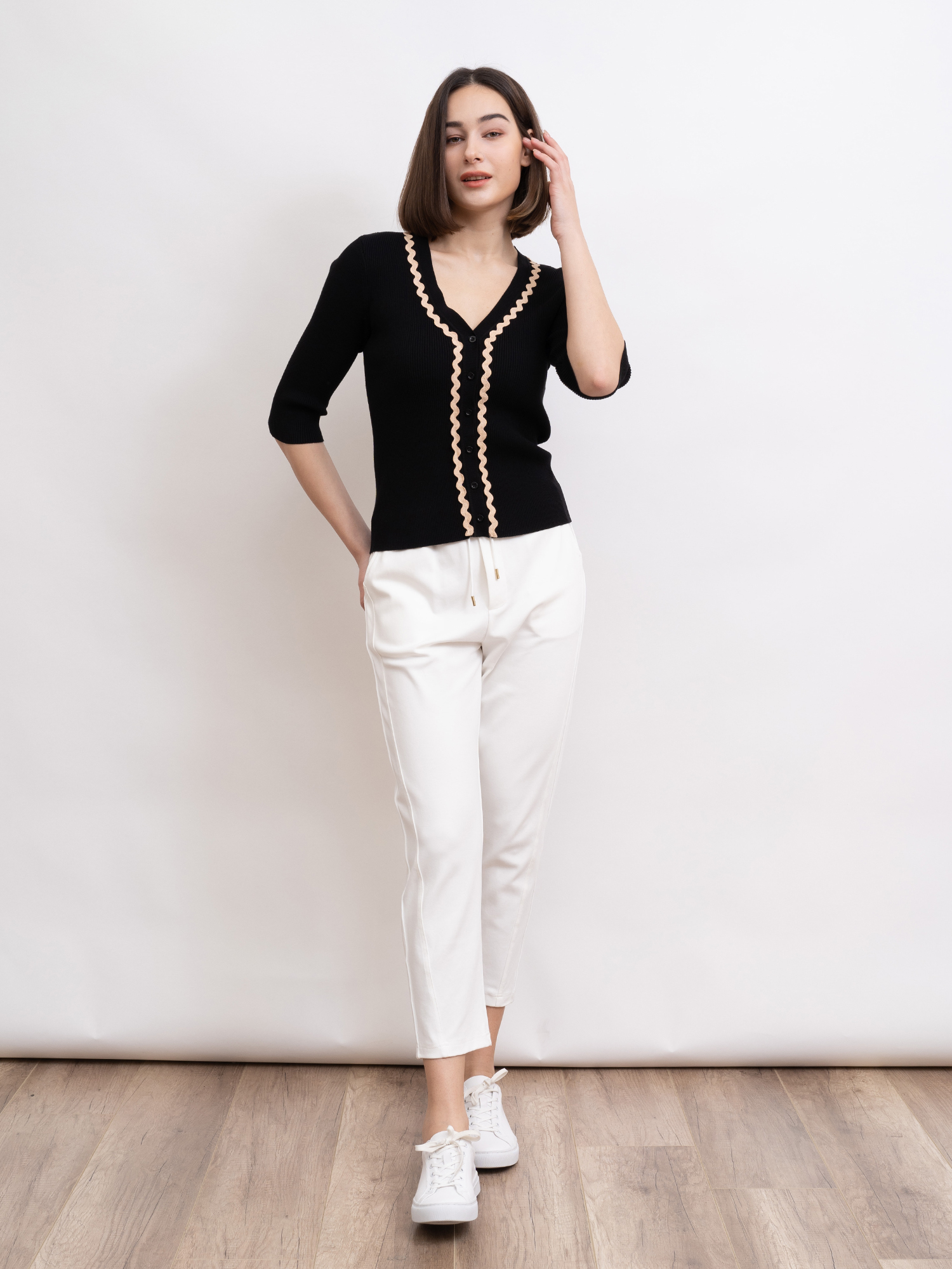 mi-tu 七分袖針織外套