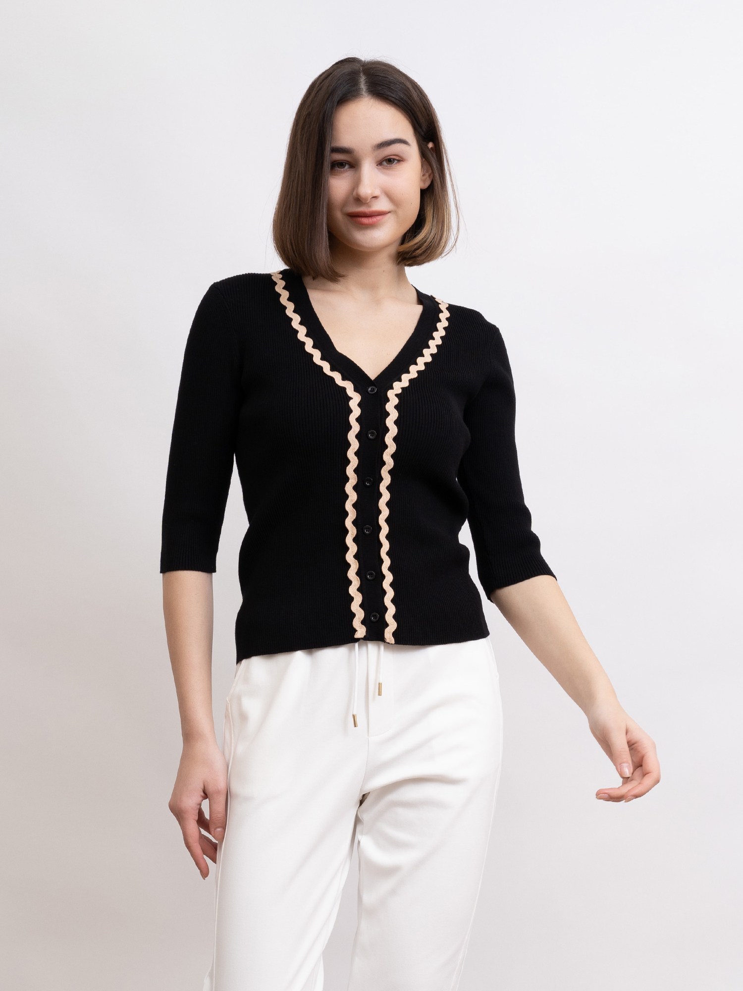 mi-tu 七分袖針織外套