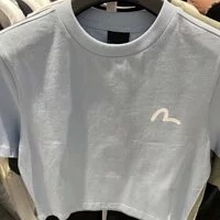 [S] EVISU SMALL LOGO PATCH CROP TOP,BLUE, EV5FTS953-BLUE [FINAL SALE] (SEV222)