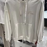 [S] EVISU COMMON LOOSE FIT HILLS ENGLISH HOODED SWEATSHIRT,WHITE, EU5UTS941-WHITE (SEV228)