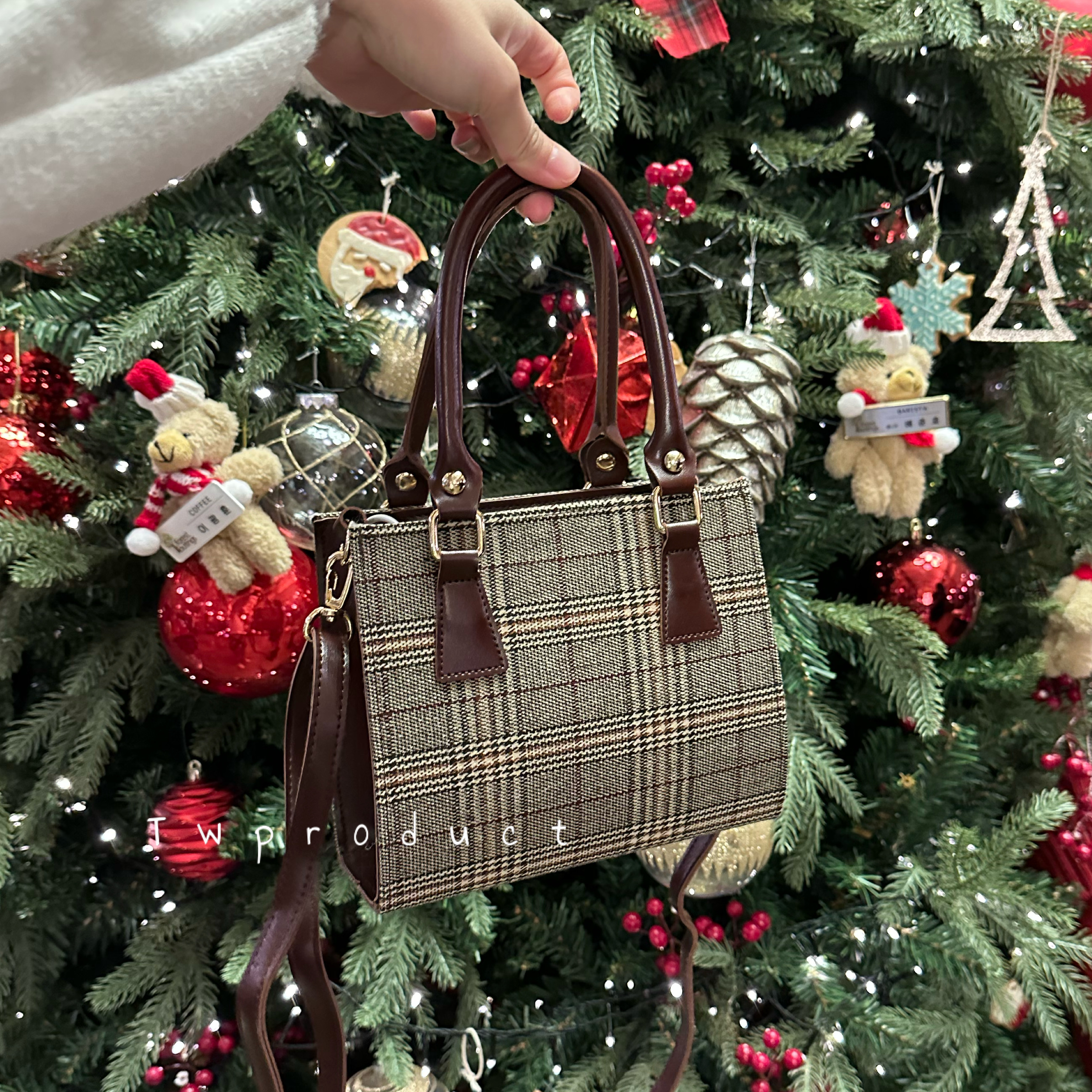 ✨||a30mini ||秋 冬 方 格 紋 手 挽 袋