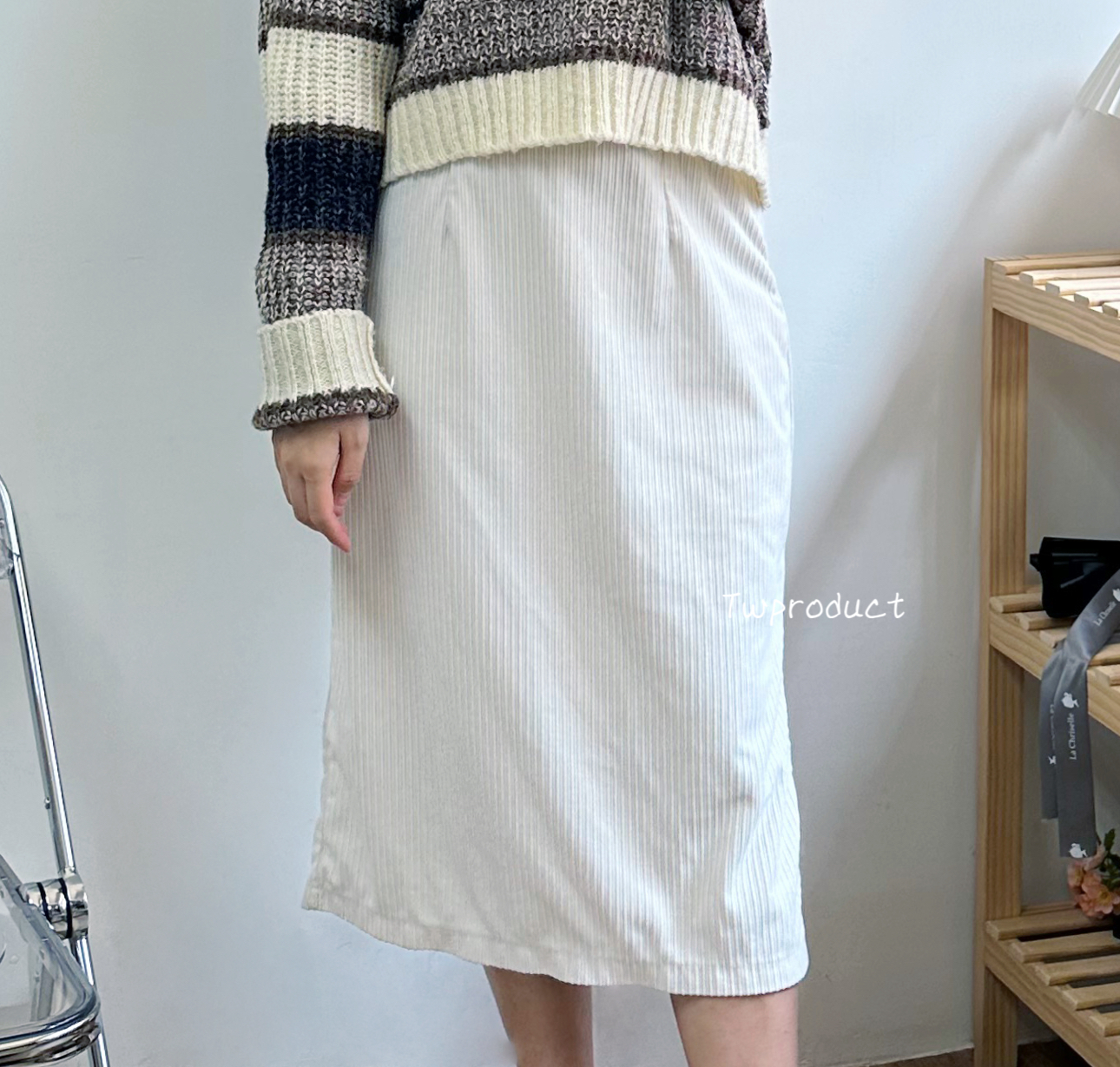 ✨ || skl192 ||直身直紋側開長裙
