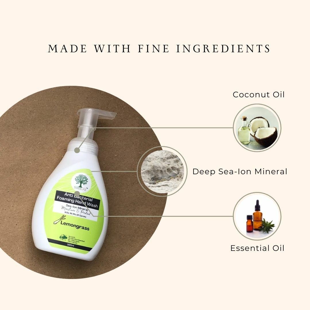 Threelab Anti Bacterial Foaming Hand Wash Geranium