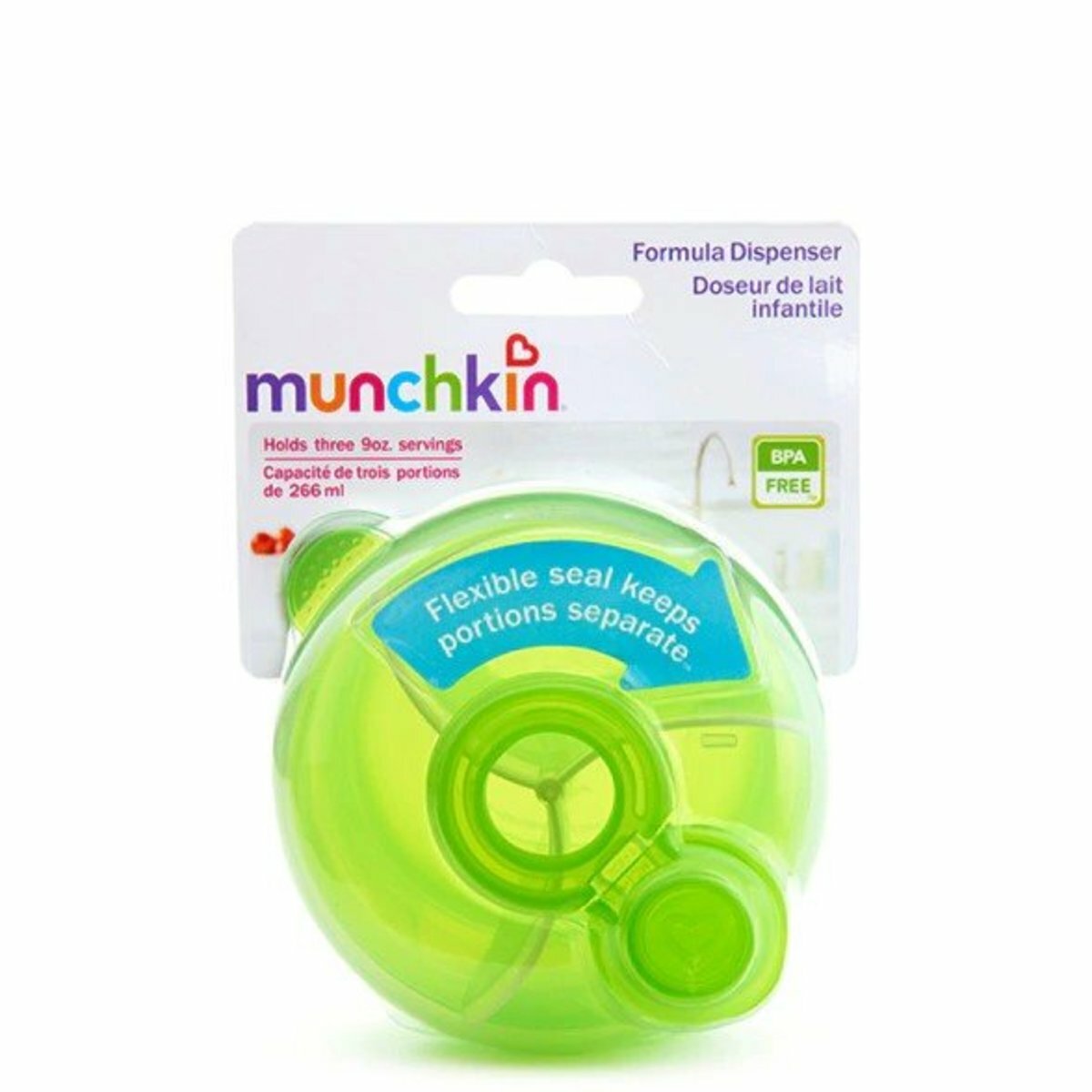 Munchkin - 麥肯齊三格奶粉盒 (綠色) [平行進口]