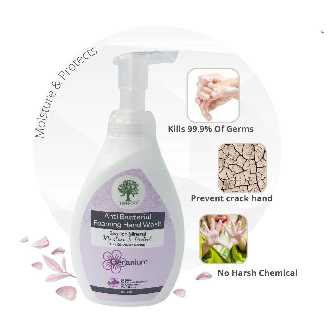 Threelab Anti Bacterial Foaming Hand Wash Geranium [Refill]