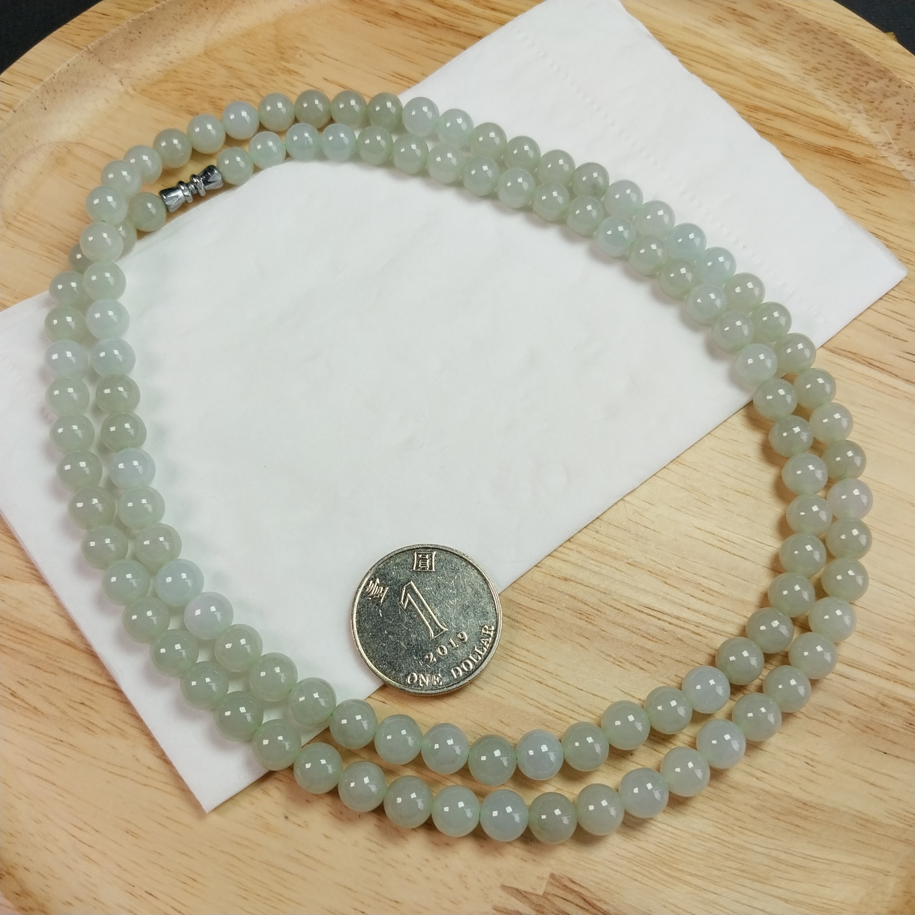 冰青葡萄翡翠玉珠鏈 (7.8mm直徑), 天然翡翠A玉, 緬甸玉, Jade, Jadeite