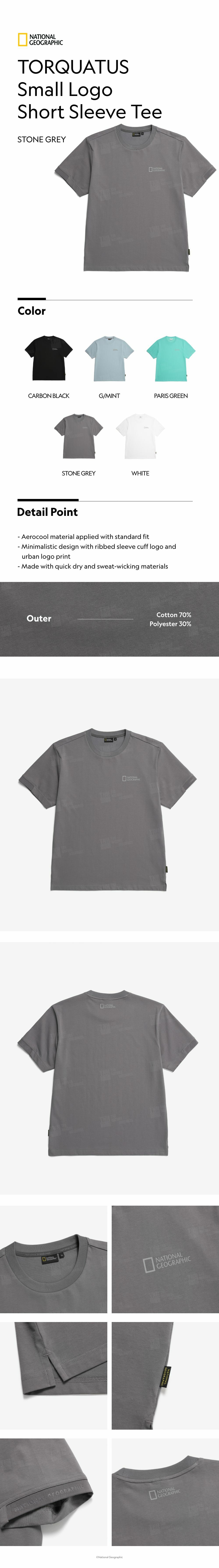 [ナショナルジオ] TORQUATUS SMALL LOGO SHORT SLEEVE T-SHIRT TORQUATUS Small Logo Short Sleeve Tee - WHITE