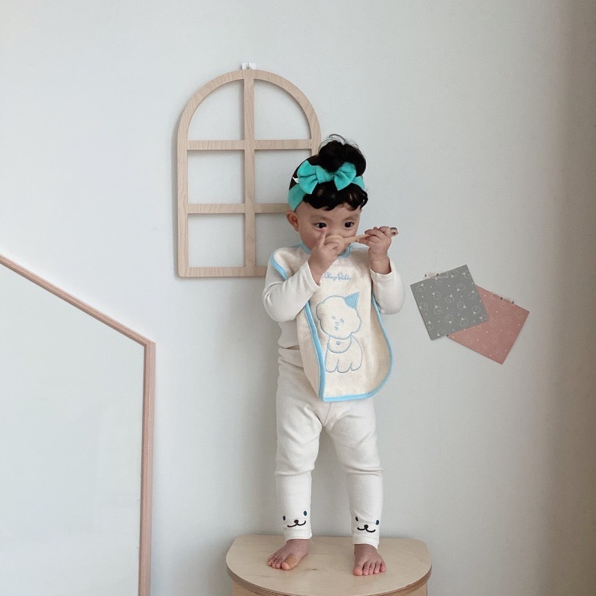 刷牙洗臉必備毛巾式圍兜