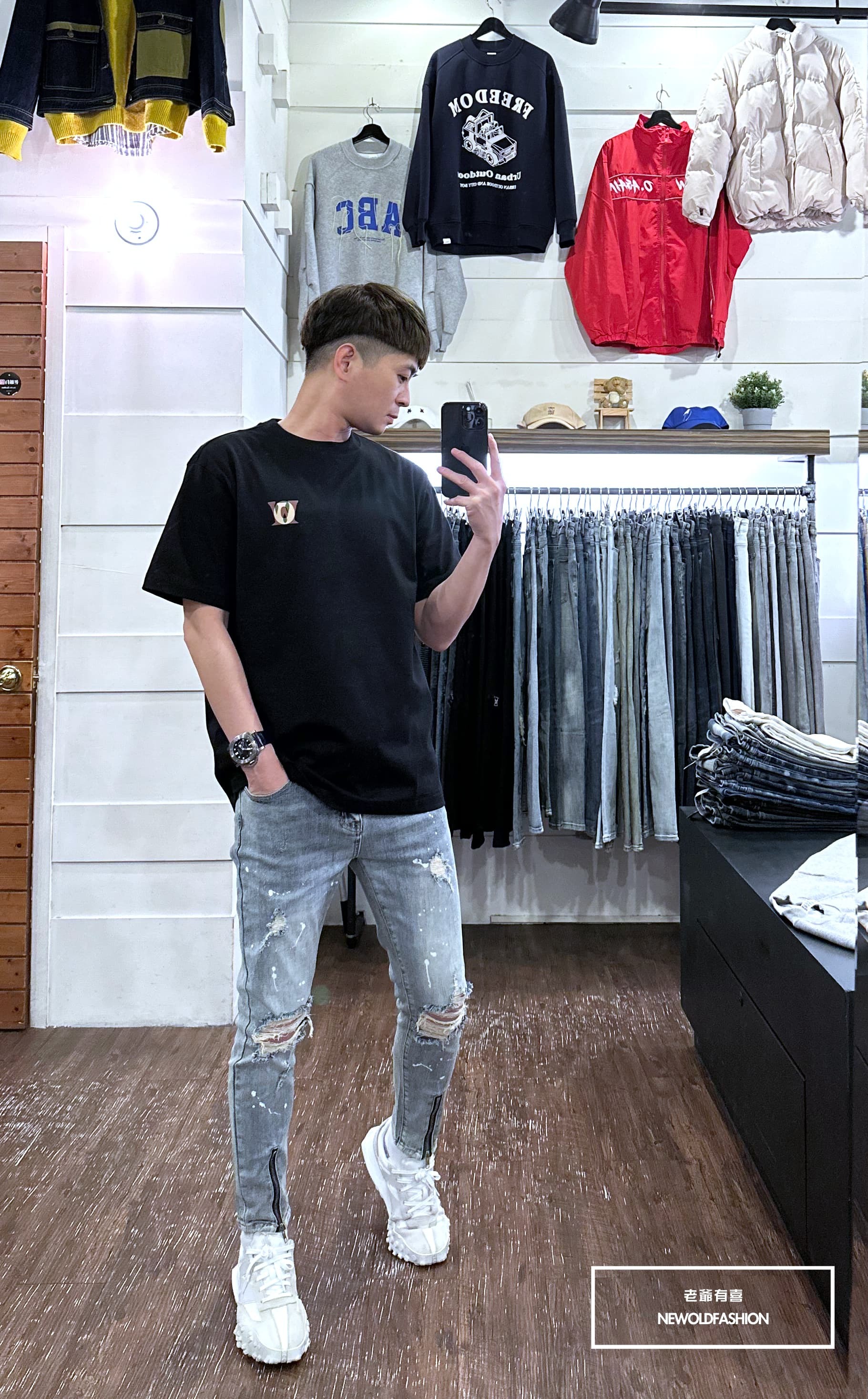 重磅淺藍彈性牛仔布料！