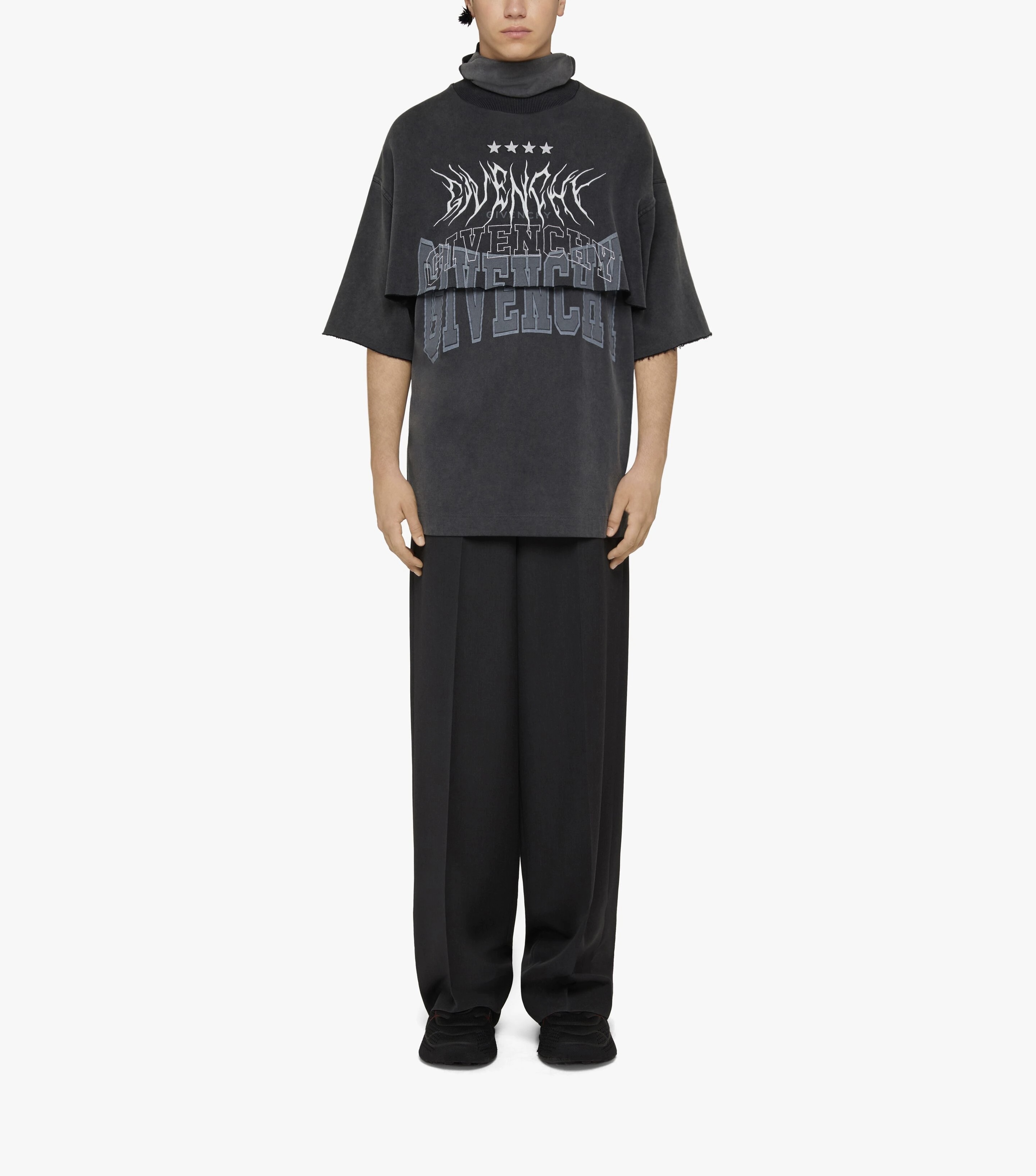 Givenchy T-shirt in embroidered jersey with overlapped