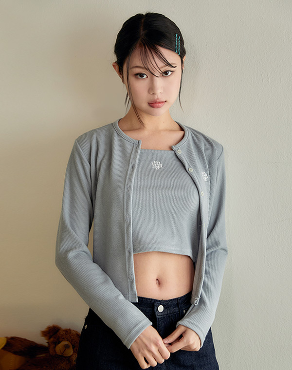 muahmuah - slimfit knit vest SET (4 COLORS)