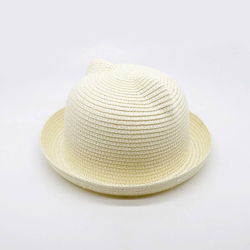 A185WE_SS23_C🐱奶白色貓貓造型草帽(pre-order)