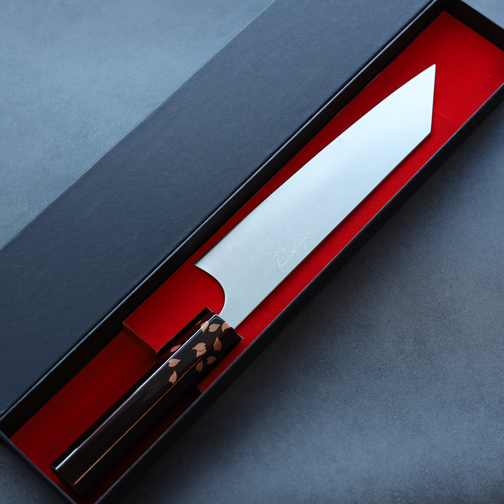 甲鉄 柴田崇行 牛刀 210mm SG2粉末HSS鋼 漆塗柄限定/櫻花瓣