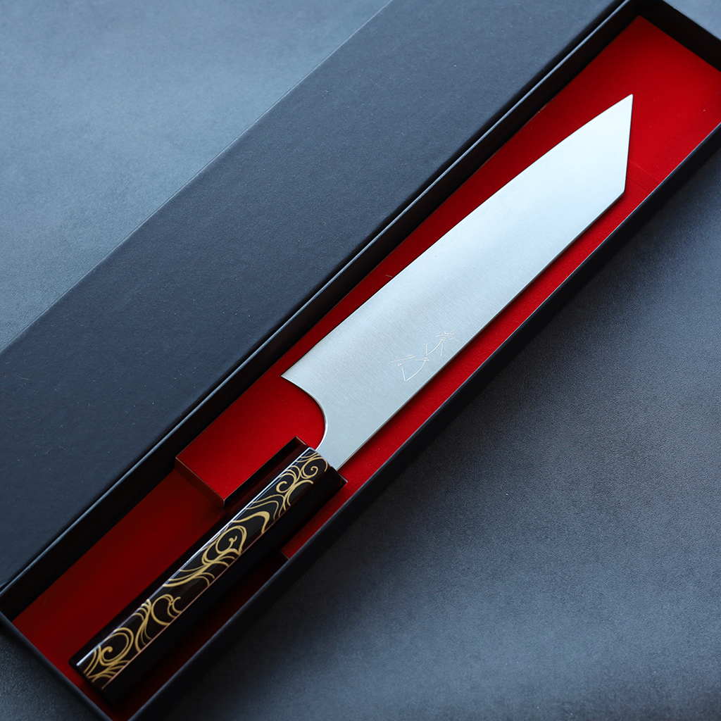 甲鉄 柴田崇行 牛刀 210mm SG2粉末HSS鋼 漆塗柄限定/光琳波