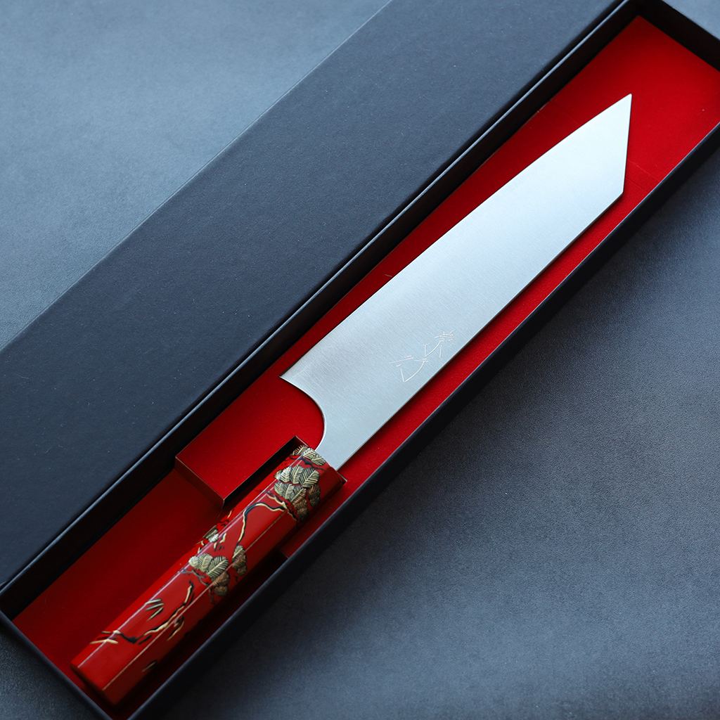 甲鉄 柴田崇行 牛刀 210mm SG2粉末HSS鋼 漆塗柄限定/松竹