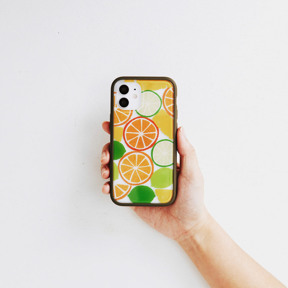 【現貨】印花樂X犀牛盾NX邊框背蓋兩用手機殼-限定花色/切片果果/橘黃色