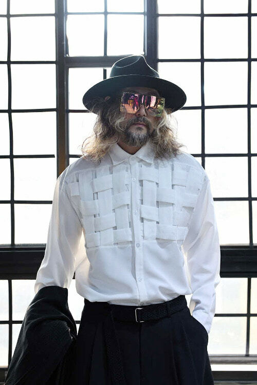 前部方形寬鬆襯衫