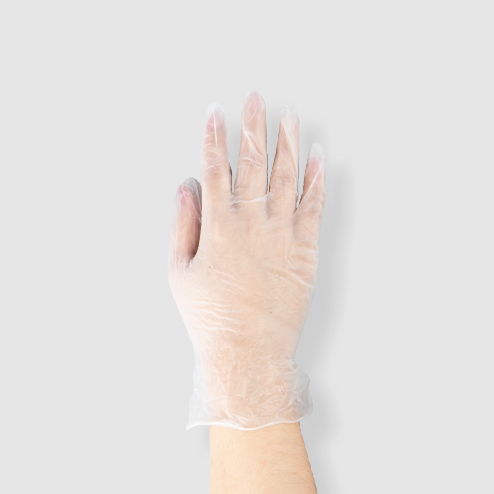 PVC無粉手套(M) 霧透
