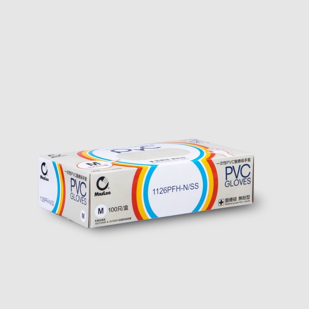 PVC無粉手套(M) 霧透