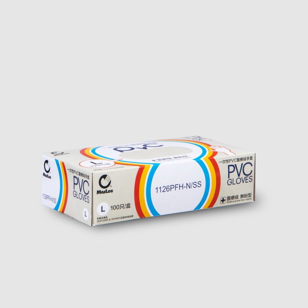 PVC無粉手套(L) 霧透