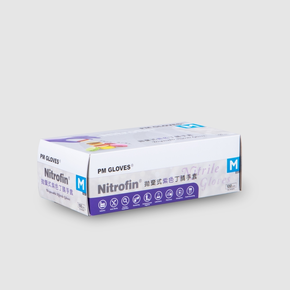 NBR耐油手套(M) 紫色