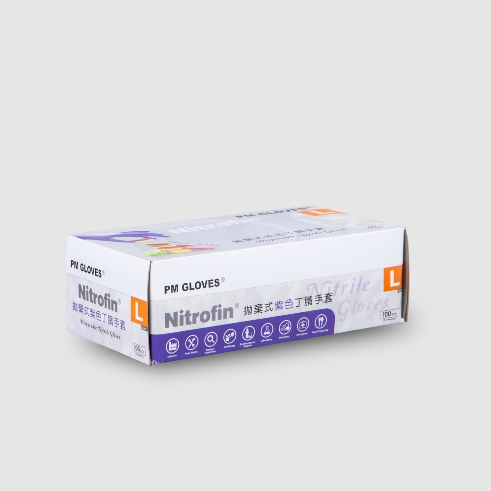 NBR耐油手套(L) 紫色