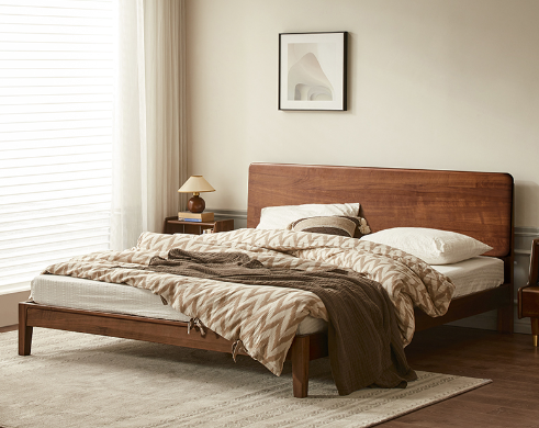 盧森堡胡桃木床架C款LSB-B5016