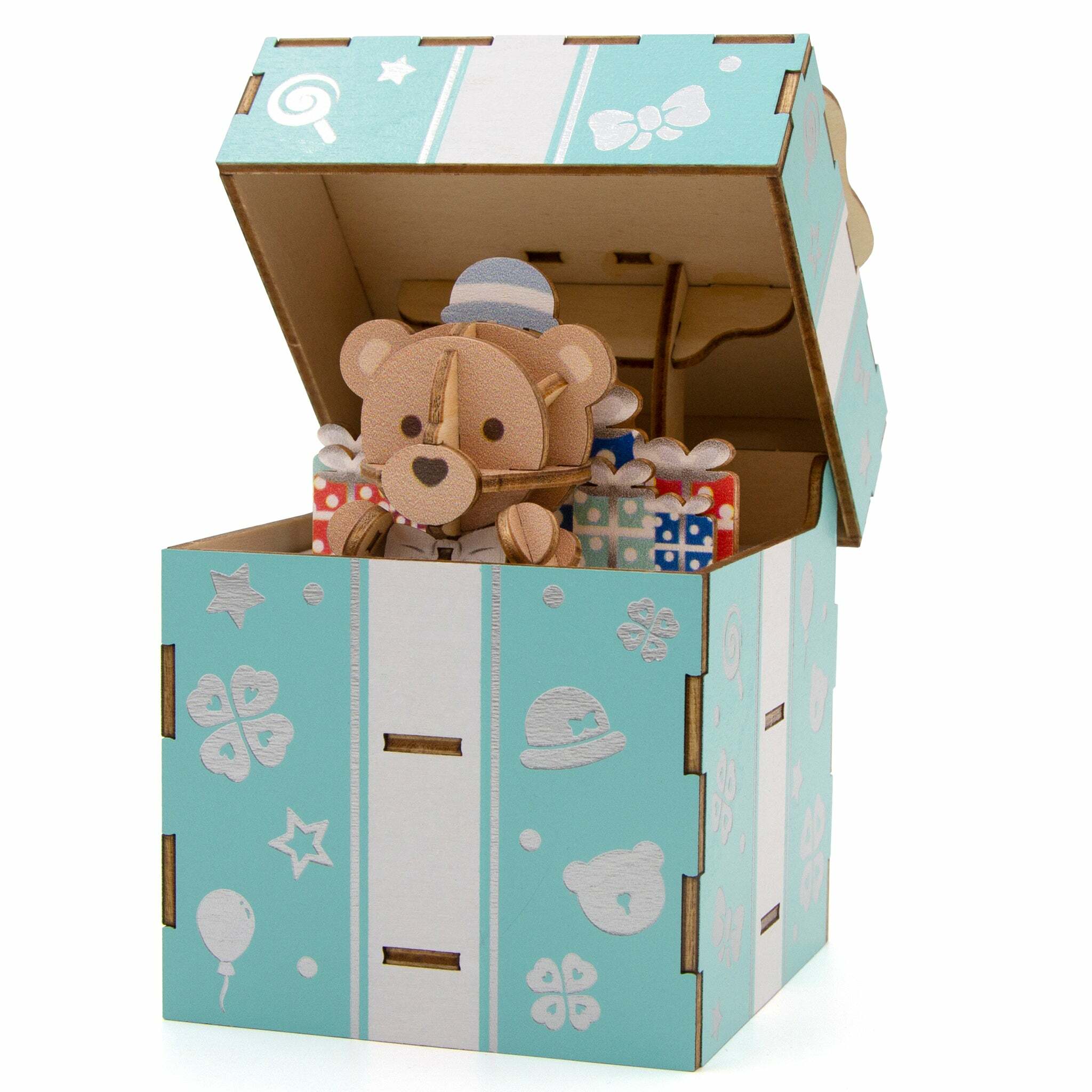 Jigzle 3D Plywood Puzzle - Musical Box: Timeless Teddy