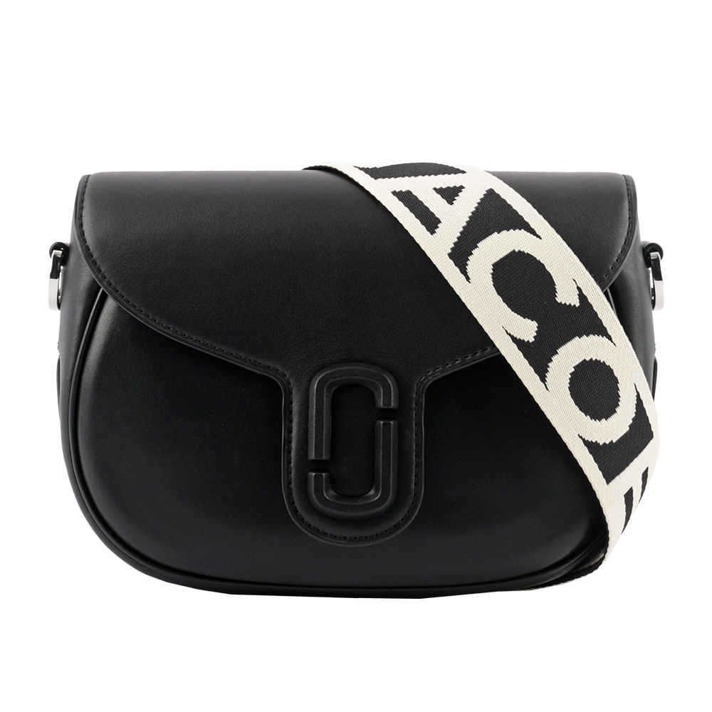 【MARC JACOBS】THE MESSENGER 翻蓋馬鞍斜背包(黑色)