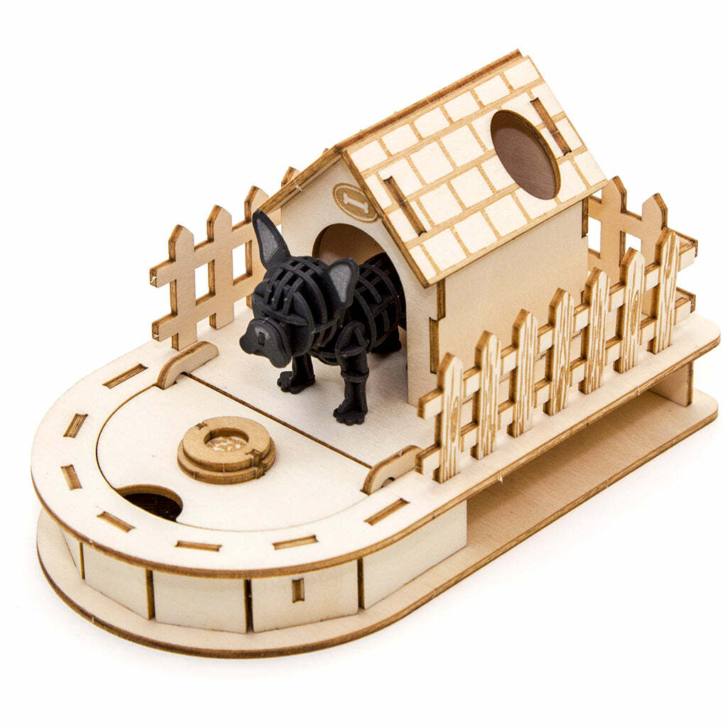 JIGZLE (E) 3D PUZZLE - Dog House with Paper French Bulldog