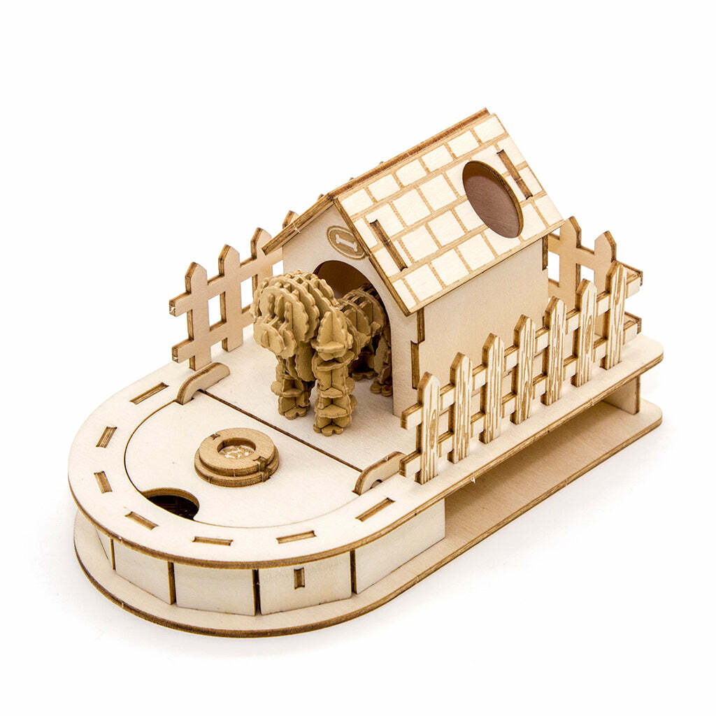 JIGZLE (E) 3D PUZZLE - Dog House with Paper Toy Poodle