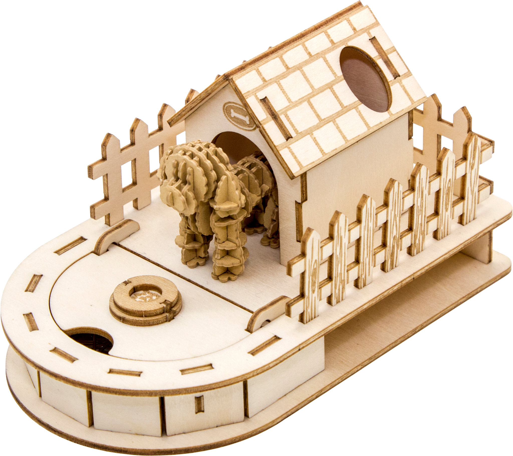 JIGZLE (E) 3D PUZZLE - Dog House with Paper Toy Poodle