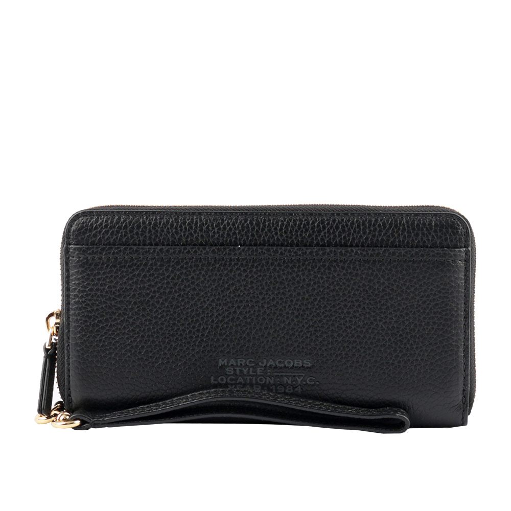 【MARC  JACOBS】粒面皮革附提把長夾(黑色)