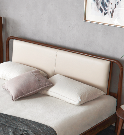 盧森堡胡桃木軟包床D款 LSB-B5017