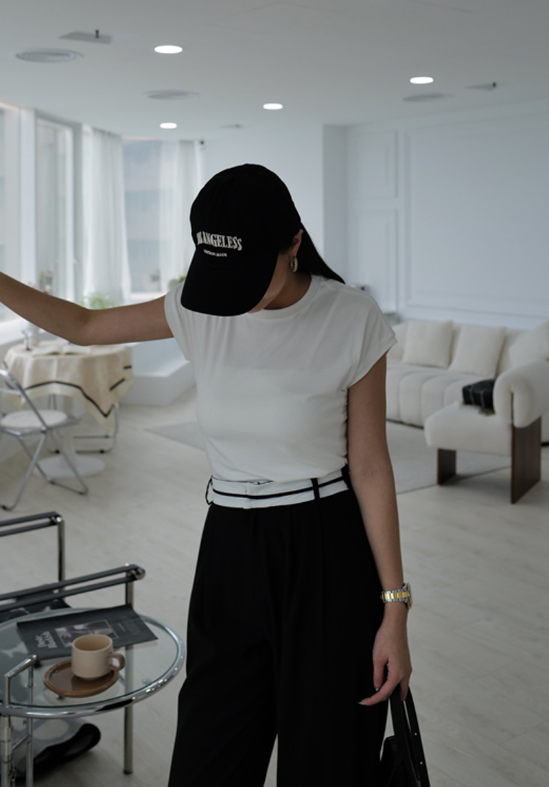 莫代爾棉斜袖T*5色