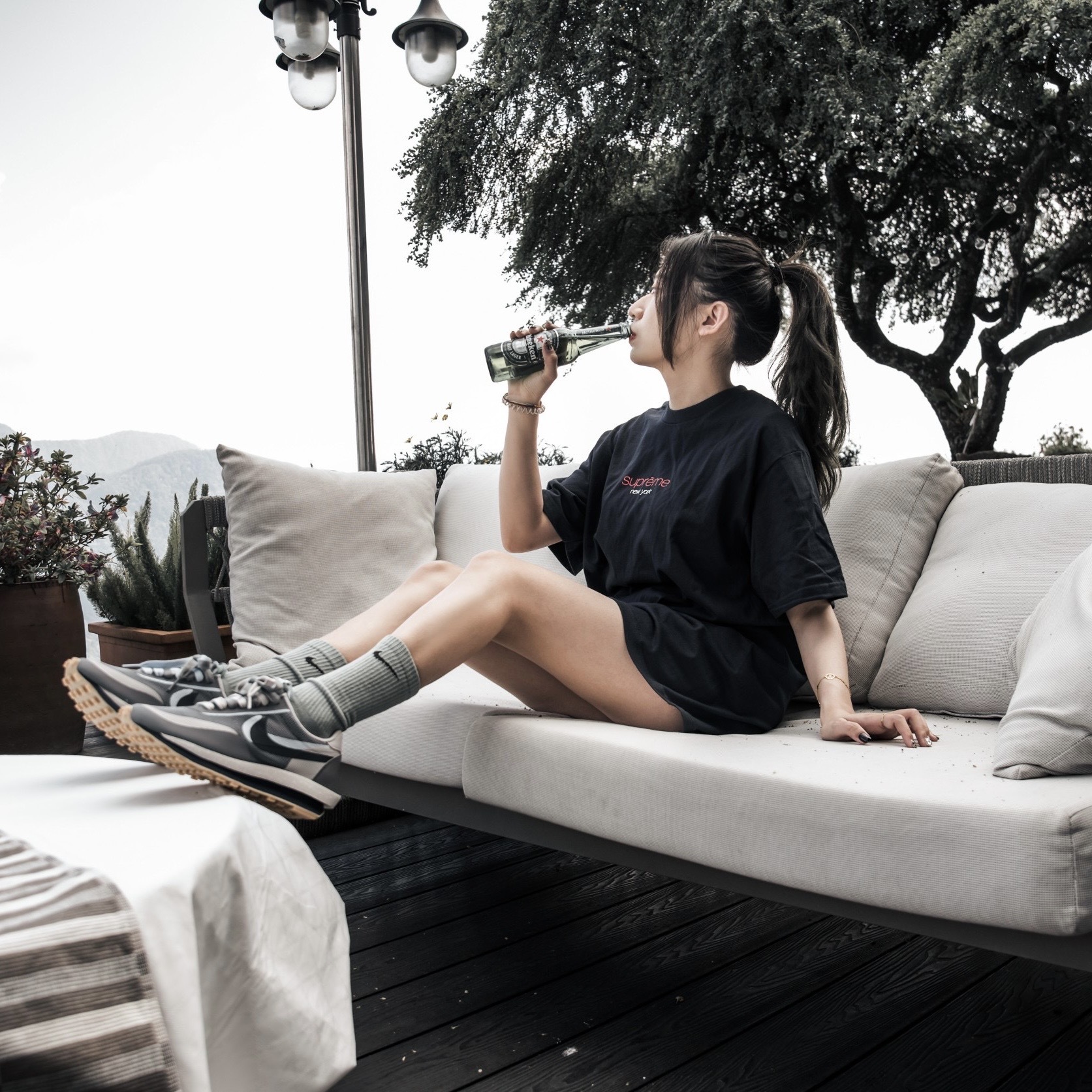 -(A7a)-NIKE X SACAI X CLOT LDWAFFLE / S / C NS  CLOT "COOL GREY"-DH3114 001